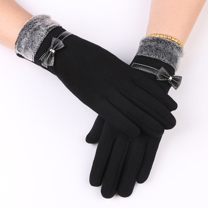 Women's Fleece-lined Warm Veet Riding Winter Snow Gloves