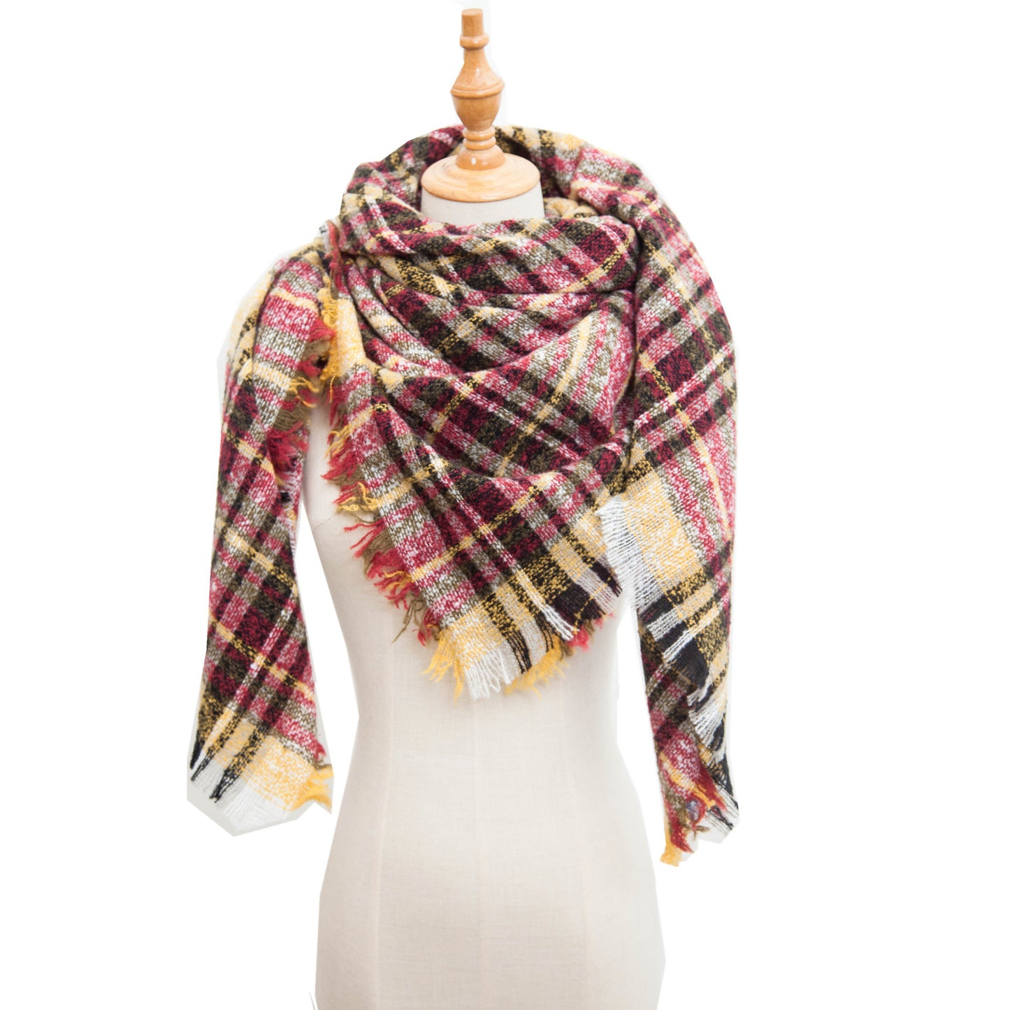 Versatile Source Shawl Large Plaid Triangle Scarfs