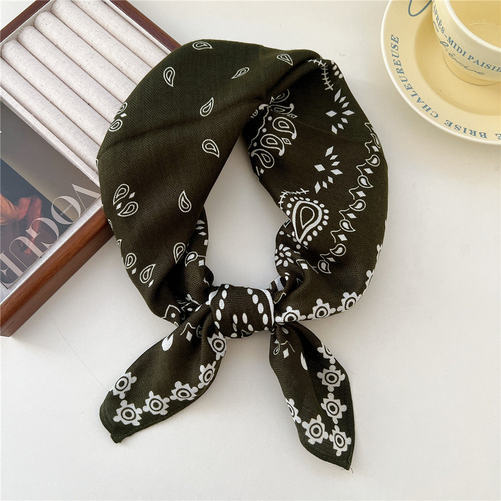 Women's Paisley Fashionable Elegant Cotton Linen Small Scarfs