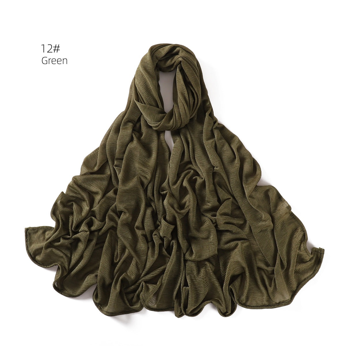 Women's Soft Solid Color Elastic Breathable Pleated Scarfs