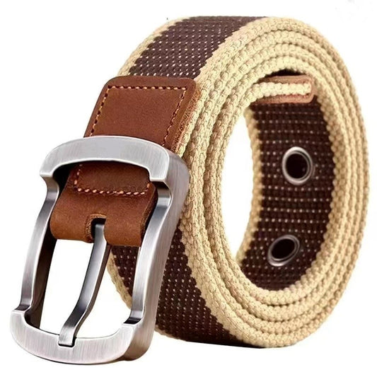 Women's & Men's Canvas Casual Korean Pin Buckle Green Belts