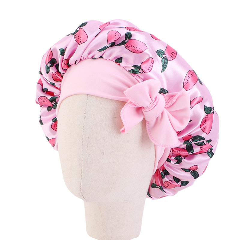 Popular Printing Satin Round Tam-o'-shanter Elastic Kids' Headwear