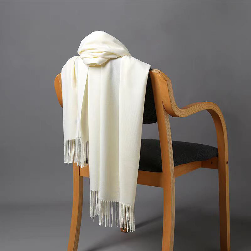 Women's Solid Color Winter Versatile High-grade Shawl Fashion Scarfs