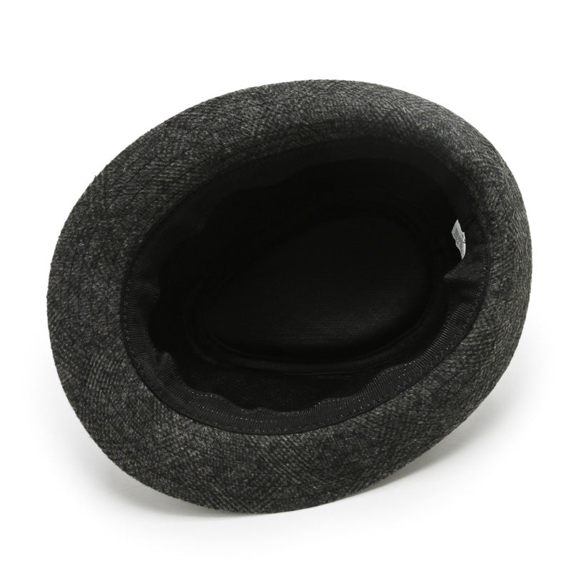 Men's Broad-brimmed Korean Fashion Solid Color Wool Hats & Caps