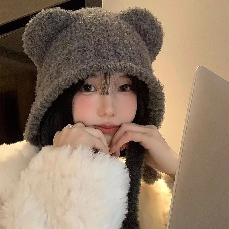 Women's Cute Winter Face Little Wild Warm Earflaps Big Hats & Caps