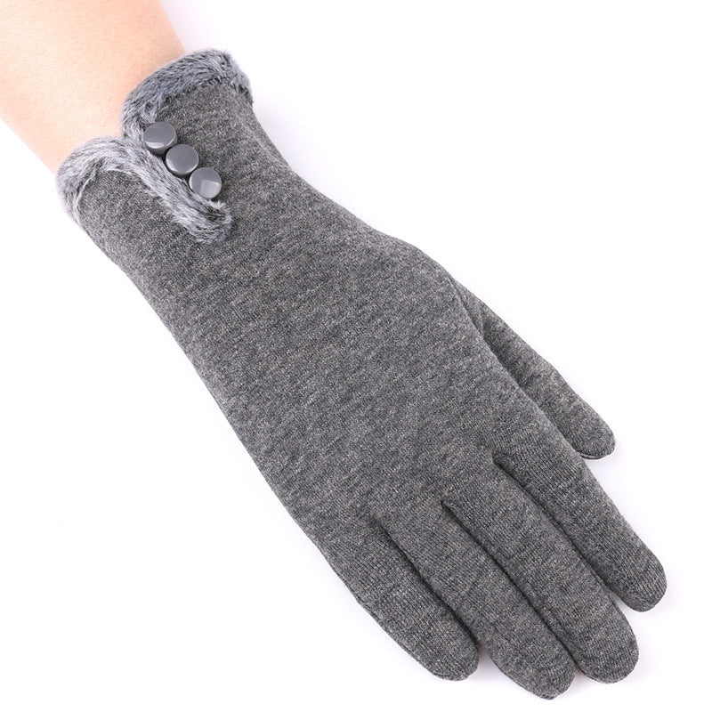 Women's Thermal Ladies Bow Veet Riding Winter Gloves