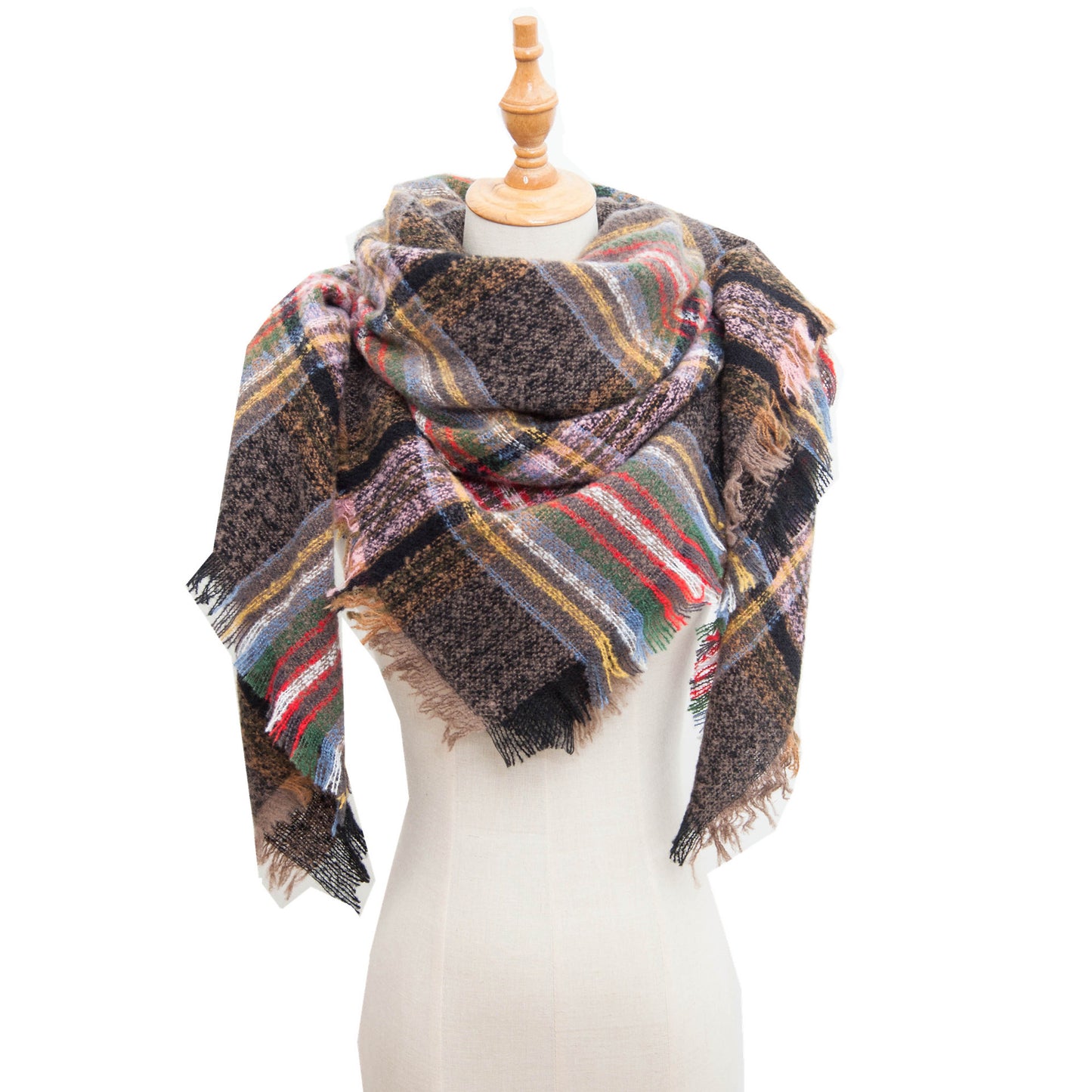 Versatile Source Shawl Large Plaid Triangle Scarfs