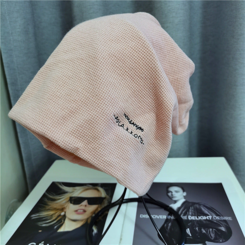 Women's Pink Pile Heap Street Sleeve Korean Letter Hats & Caps