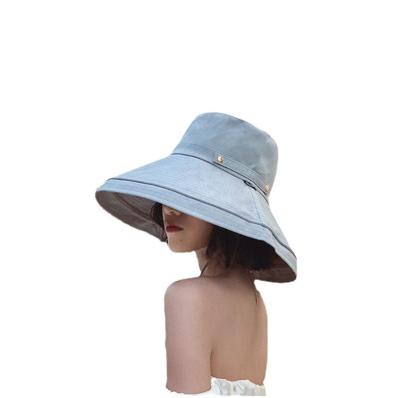 Women's Bucket Hat Pure Color Wide Brim Hats & Caps