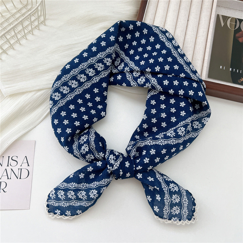 Women's Korean Style Small Square Towel Silk For Soft Scarfs