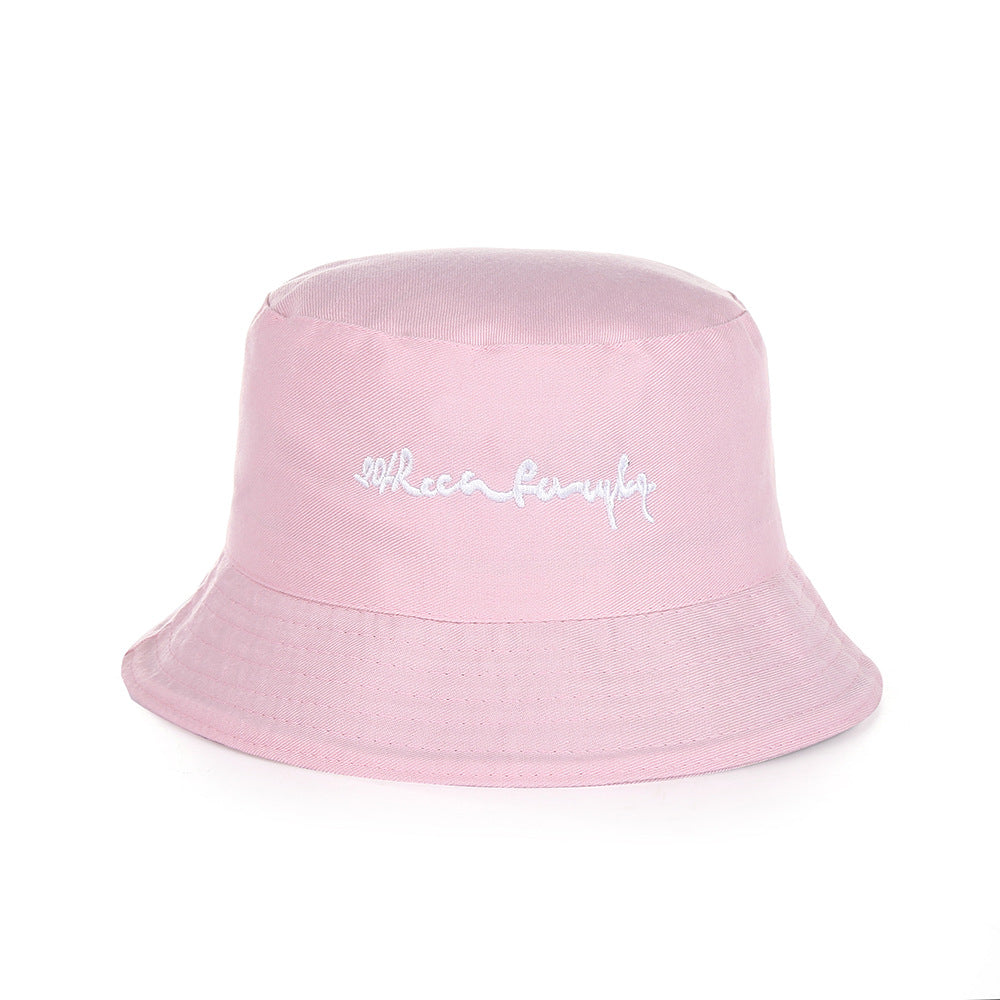 Women's Double Sided Embroidery English Bucket Outdoor Hats & Caps