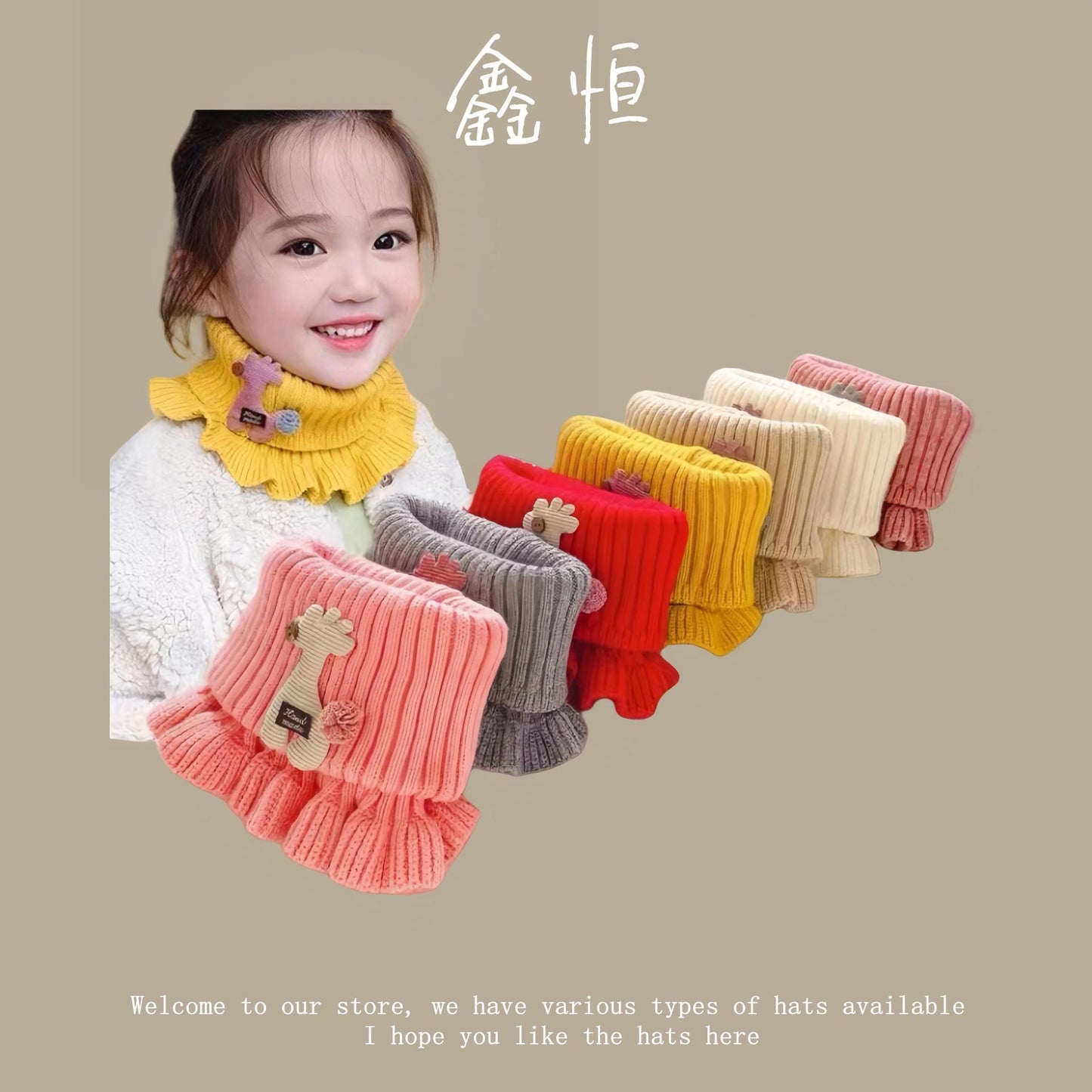 Women's & Men's Hat Set Integrated Thickened Knitted Keep Warm Kids' Headwear