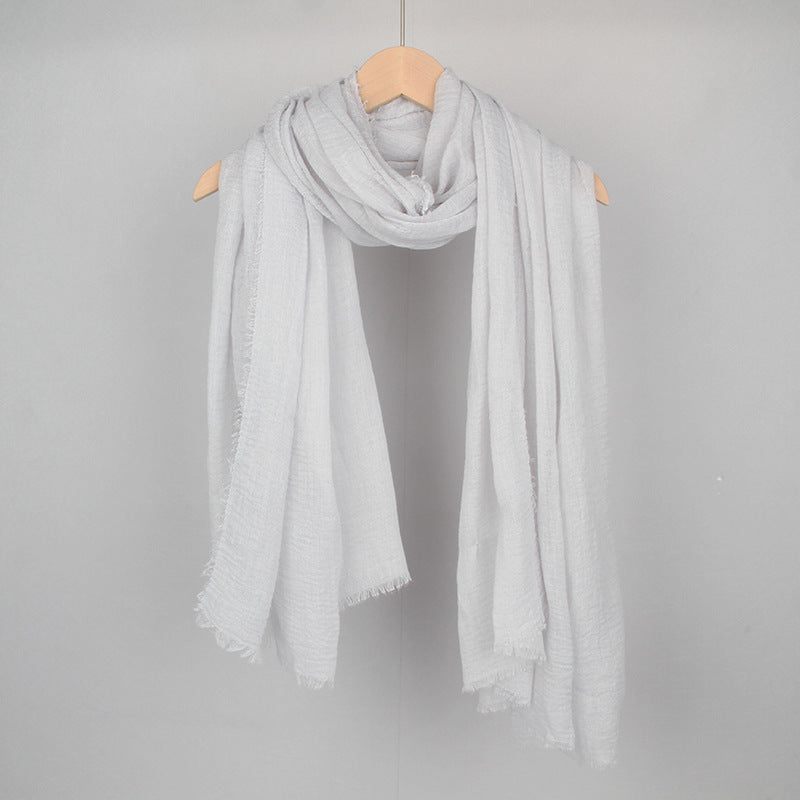 Women's Solid Color Cotton Linen Hair Towel Monochrome Scarfs