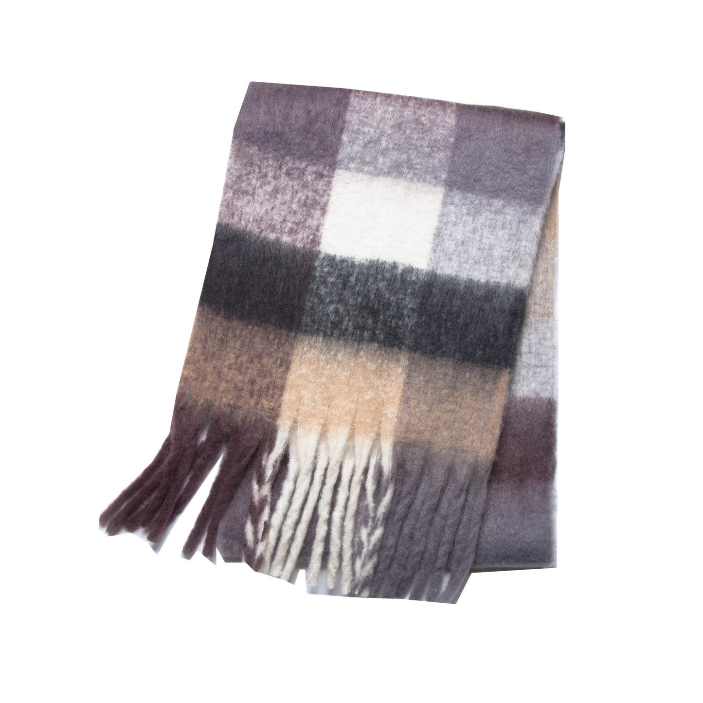 Women's Thick Color Thickened Double-sided Plaid Bib Scarfs