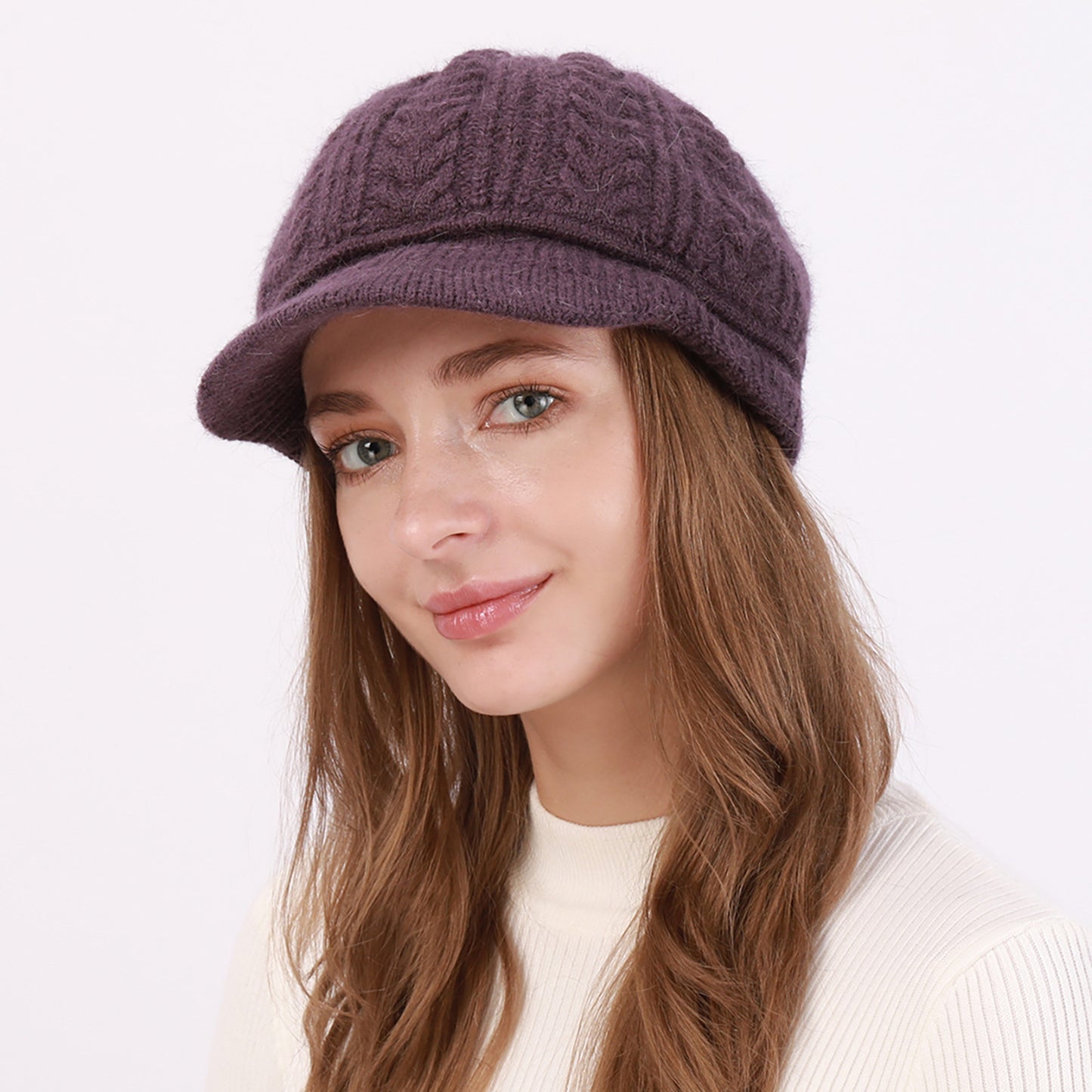 Women's Thick Wool Twisted Peaked Fashionable Warm Beret Hats & Caps