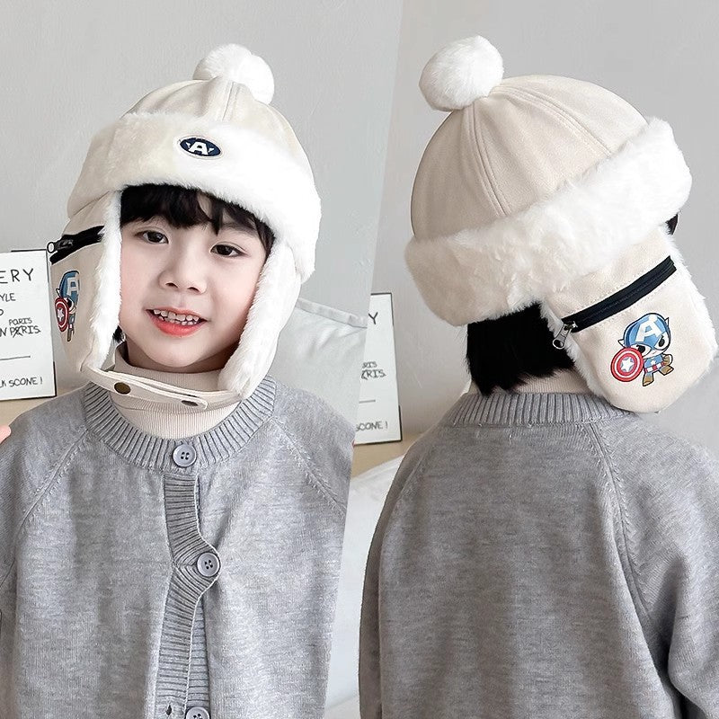 Women's & Men's Hat Cartoon Keep Warm Fleece-lined Windproof Kids' Headwear