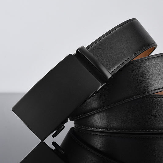 Men's Leather Business Cowhide Alloy Automatic Buckle Belts