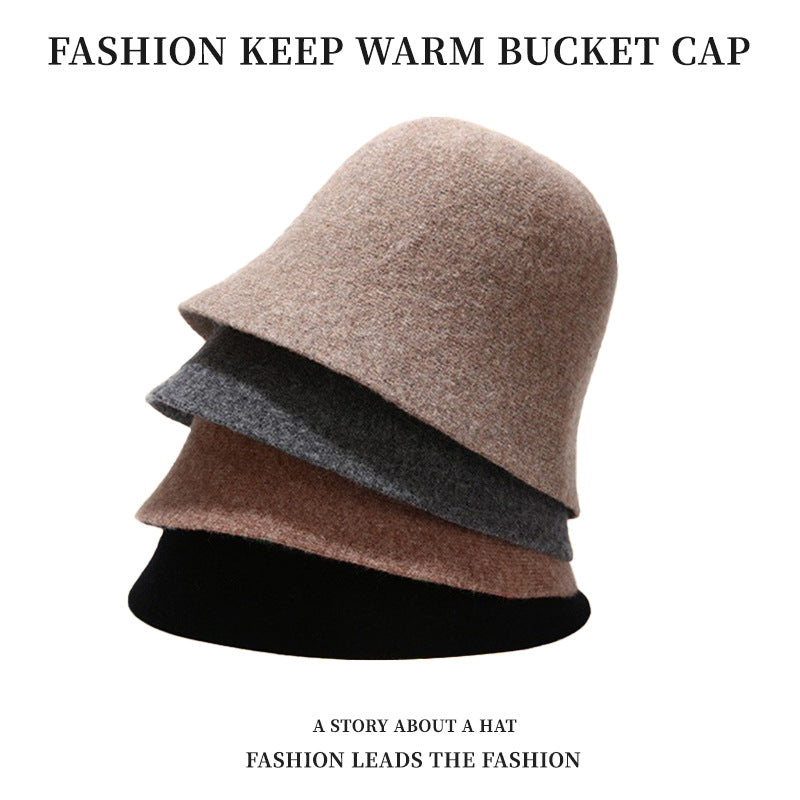 Women's Hat Fashion Simple Wool Bucket Dome Hats & Caps