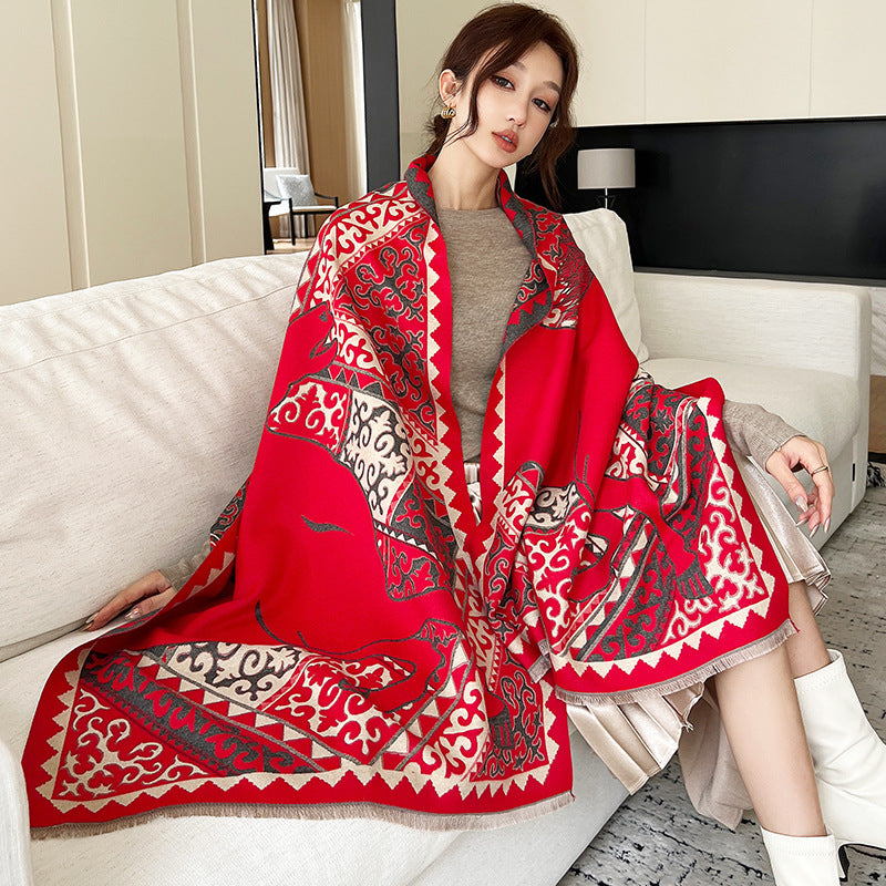 Women's Winter Shawl Outer Wear High-grade Sense Fashionable Scarfs