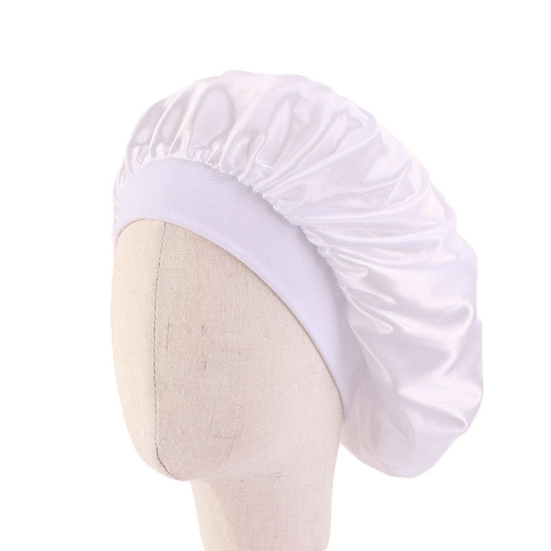 Children's Silk Nightcap Solid Color Elastic Shower Kids' Headwear