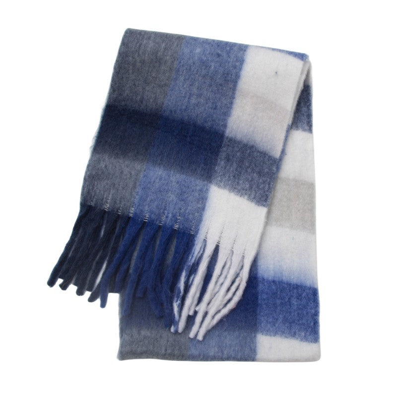 Women's Thick Color Thickened Double-sided Plaid Bib Scarfs