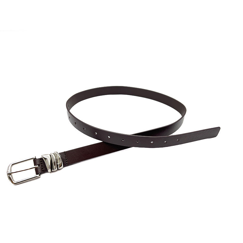 Women's Cattlehide Leather Surface Fashionable High Sense Belts