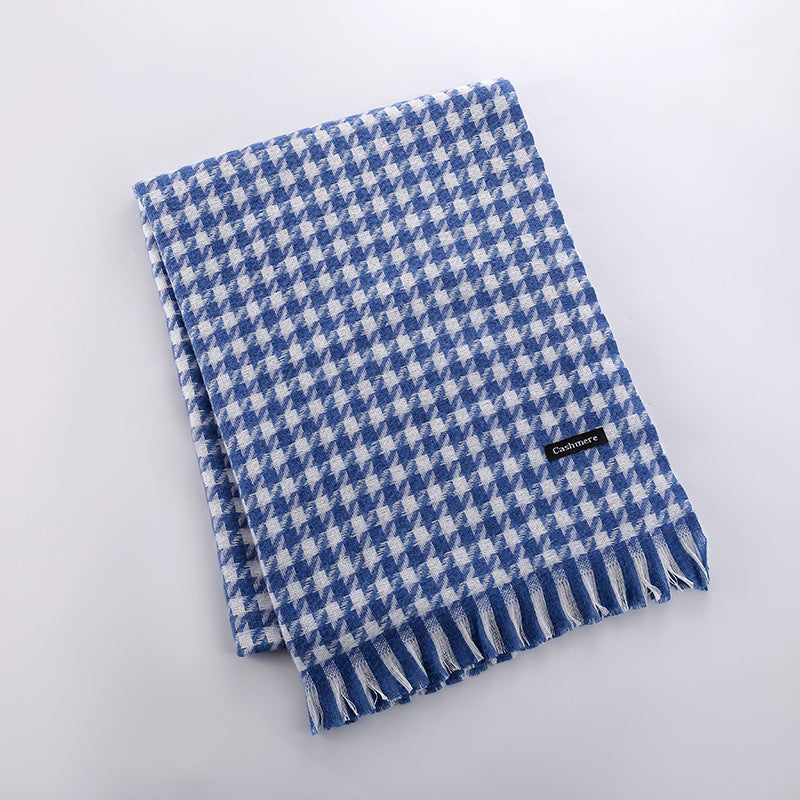 Women's Plaid Artificial Cashmere Thick Warm Shawl Scarfs