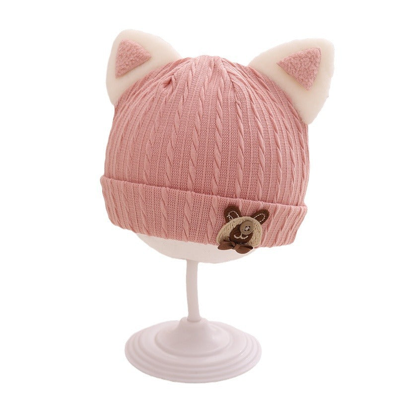 Kitten Cartoon Born Hat Beanie Infants Kids' Headwear