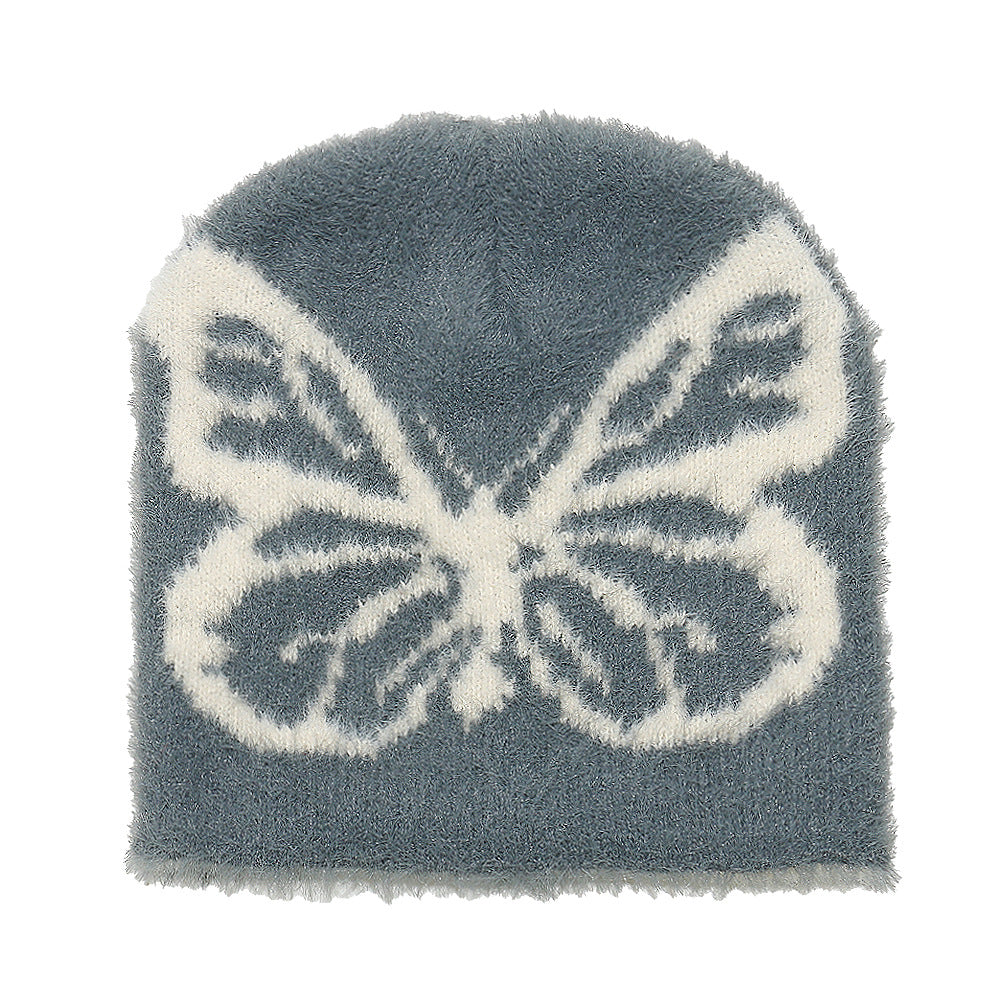 Women's Knitted Woolen Warm Ski Butterfly Jacquard Hats & Caps