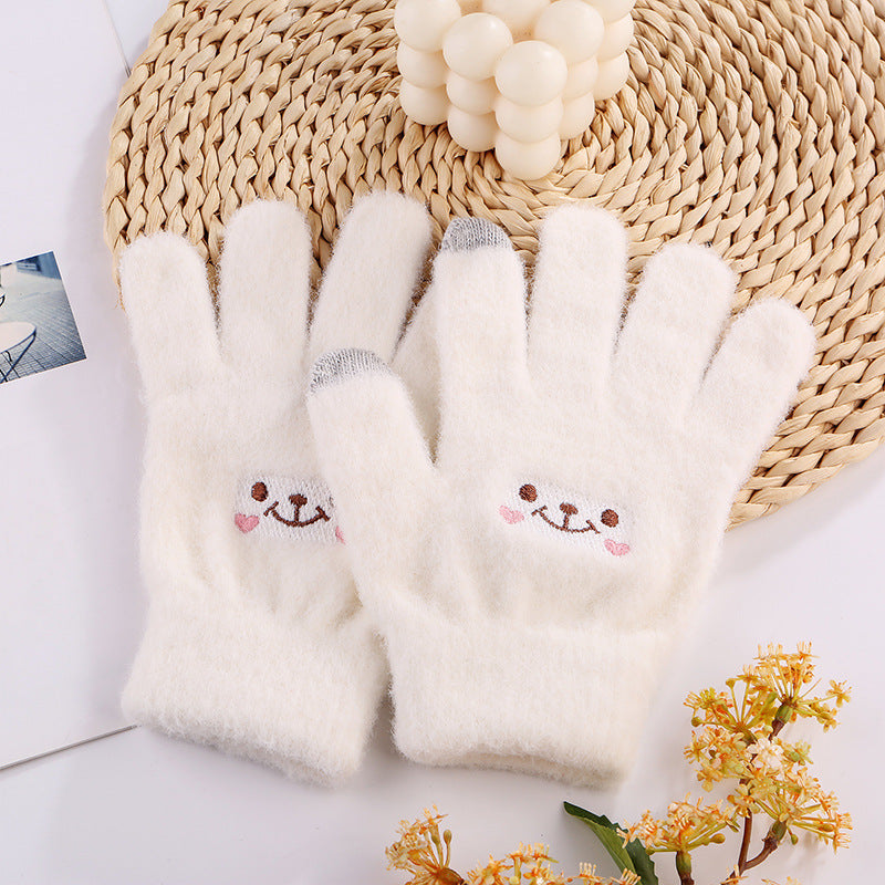 Cute Thickening Smiley Touch Screen Korean Gloves