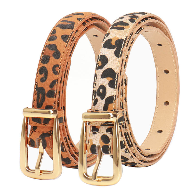 Women's Fashionable Leopard Print Alloy Buckle Fashion Trend Simple Style Belts