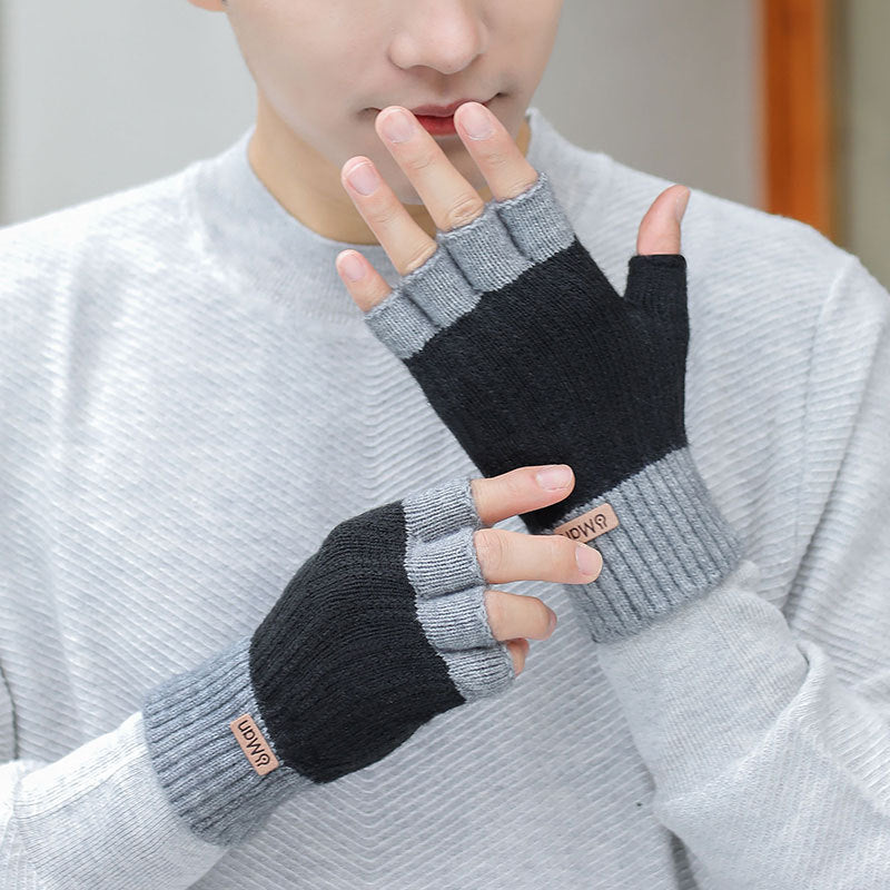 Men's Warm With Veet Thickened Knitting Wool Gloves