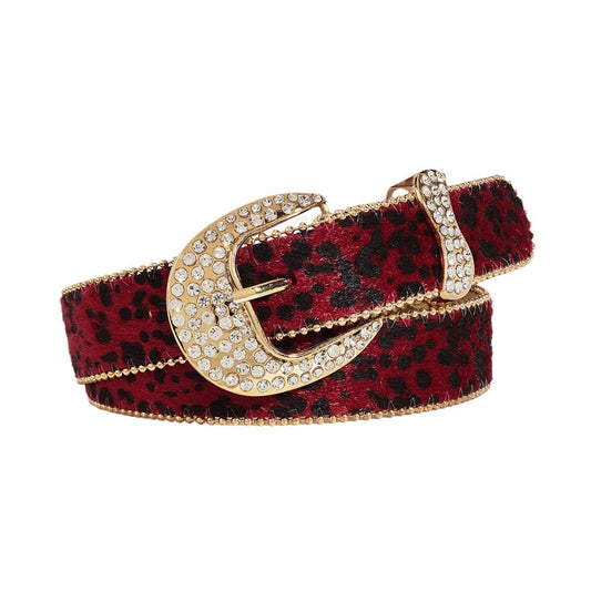 Women's Print Rhinestone Buckle American Retro Decoration Belts