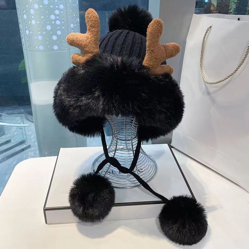 Women's Cute Fox Ears Plush Versatile Korean Earmuffs Hats & Caps