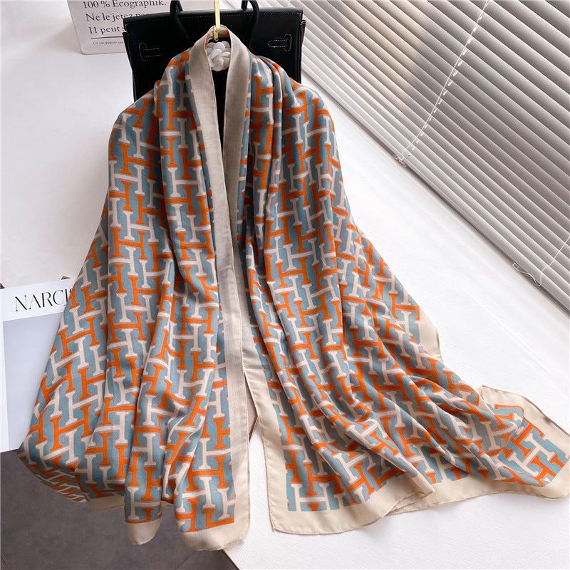 Contrast Color Street Fashion Shawl High Scarfs