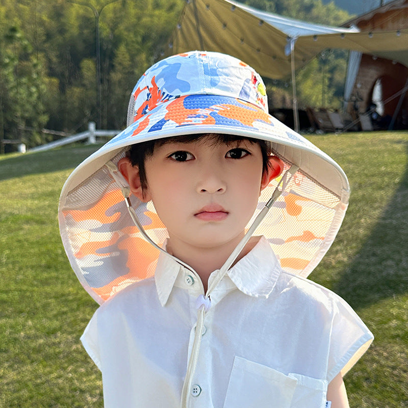 Children's Summer Cartoon Male Female Outdoor Protection Kids' Headwear