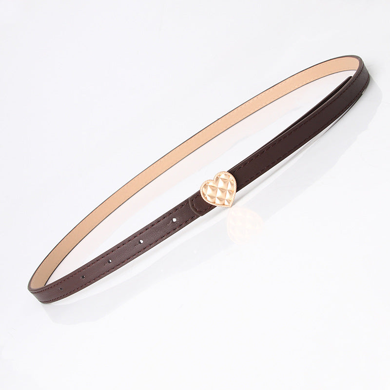 Women's Trend Personalized Thin Peach Heart Buckle Belts