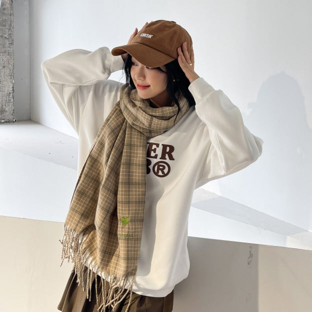 Women's High-grade Plaid Shawl Autumn Versatile Fashion Scarfs