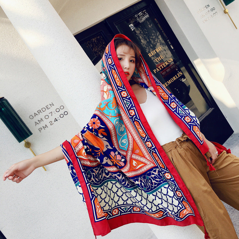 Ethnic Print Travel Outdoor Shawl Air-conditioned Scarfs