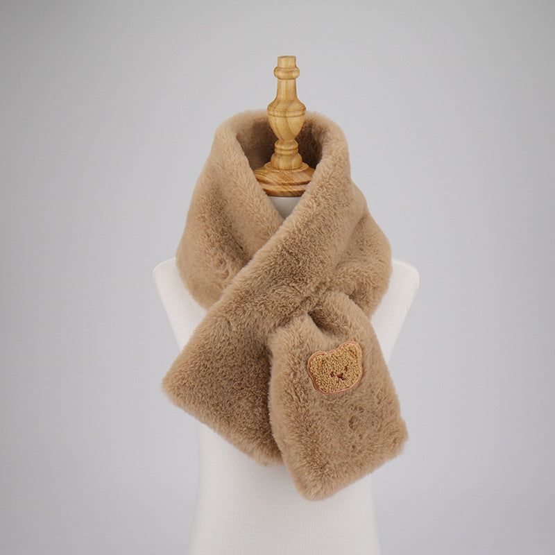 Women's Rex Rabbit Fur Thick Warm Cross Pearl Scarfs