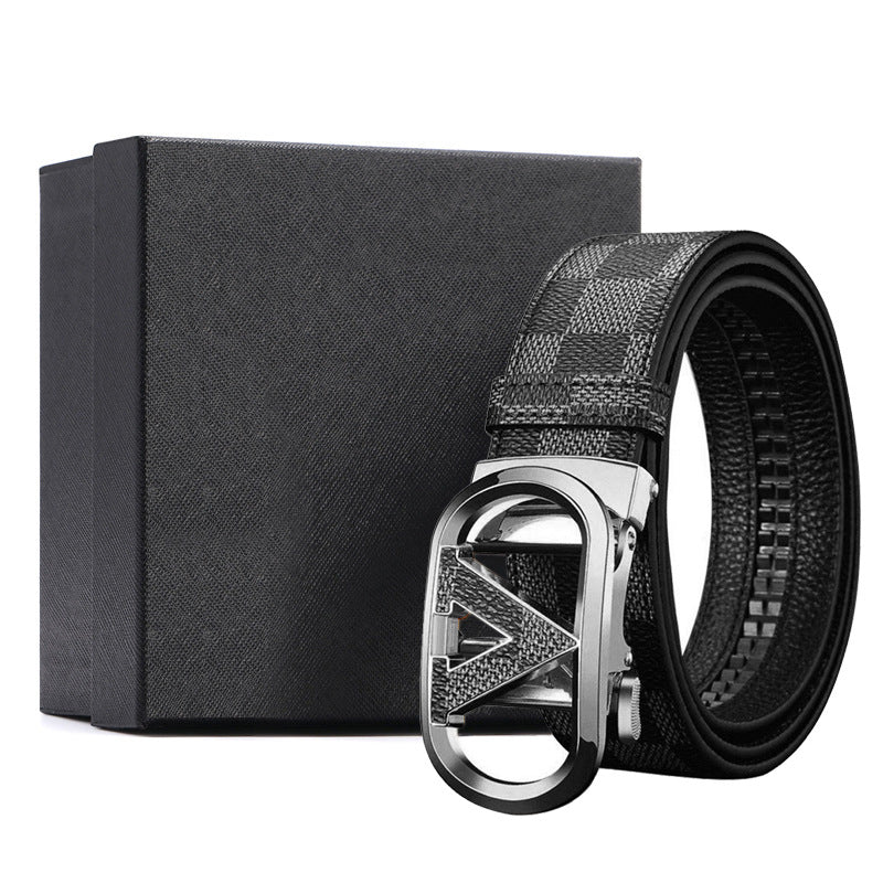 Men's Cowhide Automatic Buckle Gift Enterprise Leather Belts