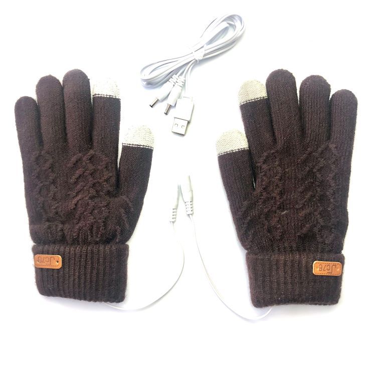 Women's Knitted Touch Screen Electrically Heated Power Gloves