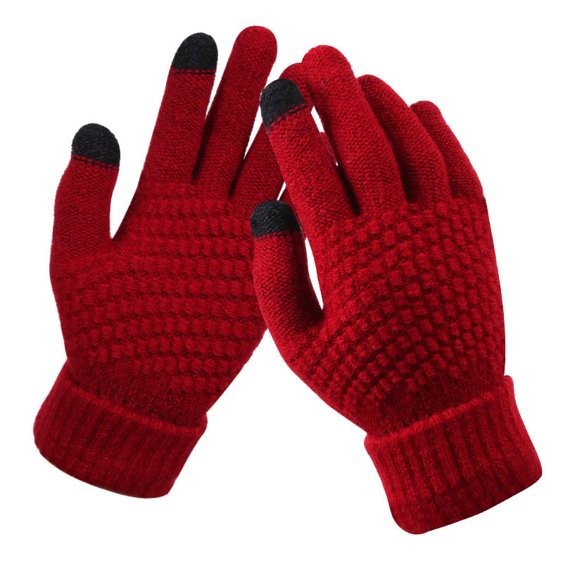 Women's Screen Knitted Winter Cold Protection Thickening Gloves