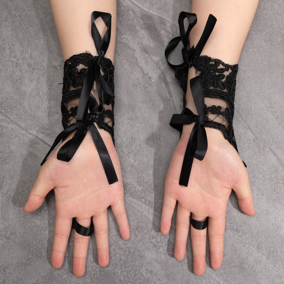 Party Ball Hook Finger Embroidered Lace Gloves