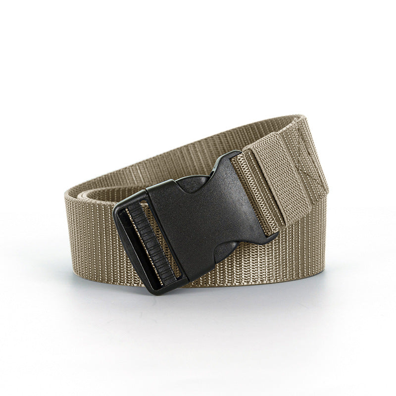 Women's & Men's Canvas Green Without Metal Tactical Military Training Automatic Buckle Belts