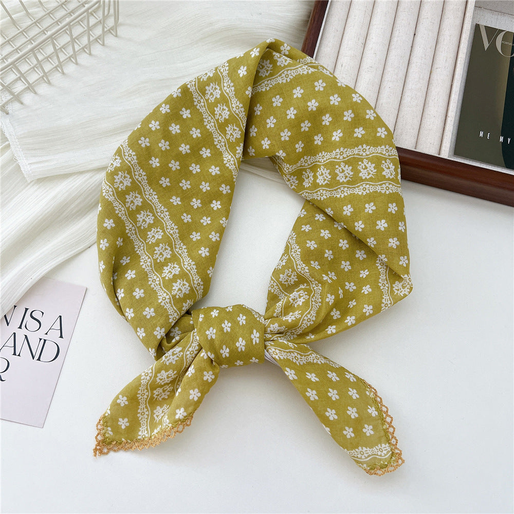 Women's Korean Style Small Square Towel Silk For Soft Scarfs