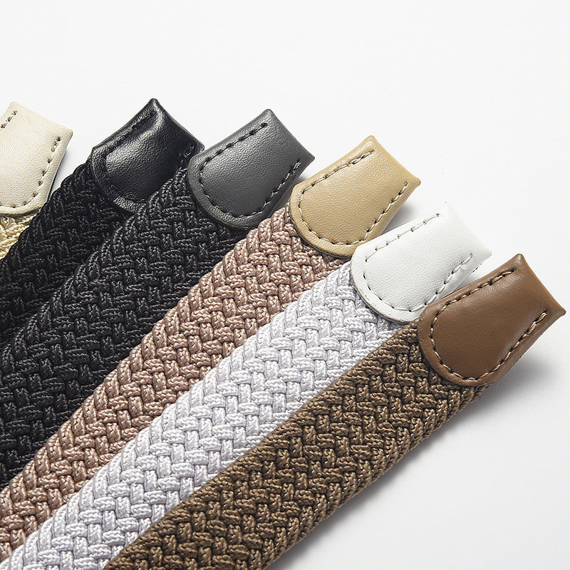 Women's & Men's Woven Elastic Stretch Canvas Female Korean Style Versatile Belts