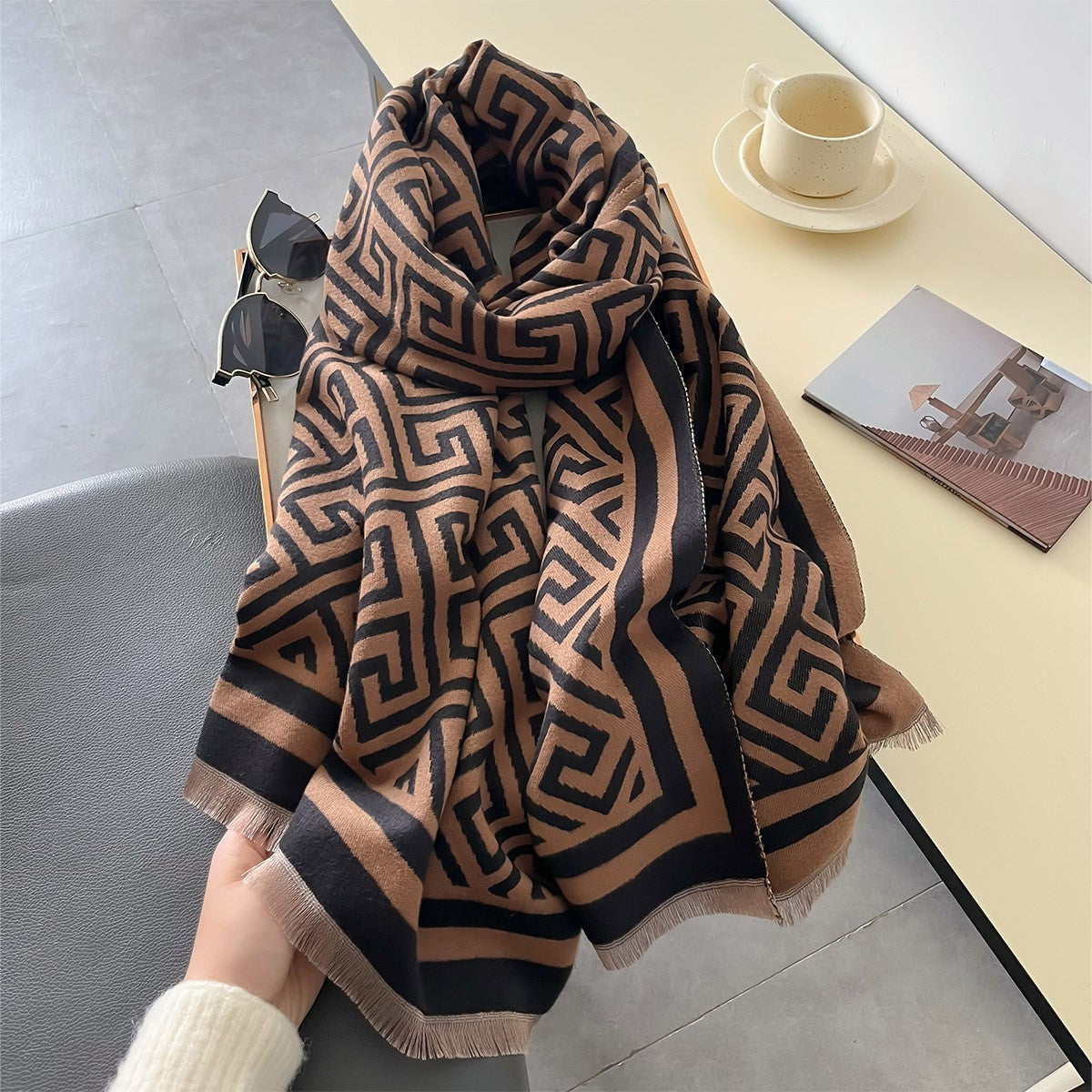 Women's Winter Temperament Wild Double-sided High Sense Scarfs