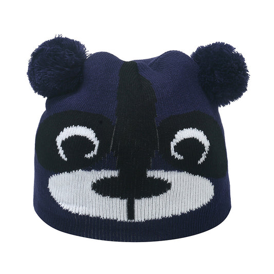 Children's Style Hat Knitted Woolen Boys Sleeve Kids' Headwear