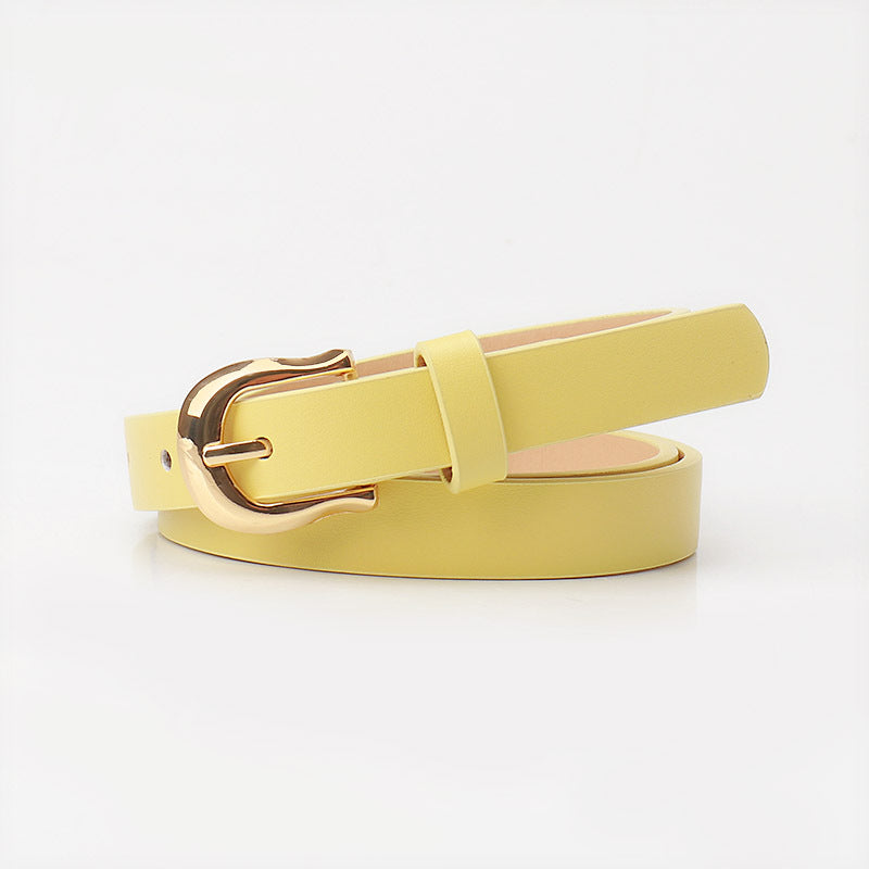 Women's Pin Buckle Flat Candy Color Simple Belts